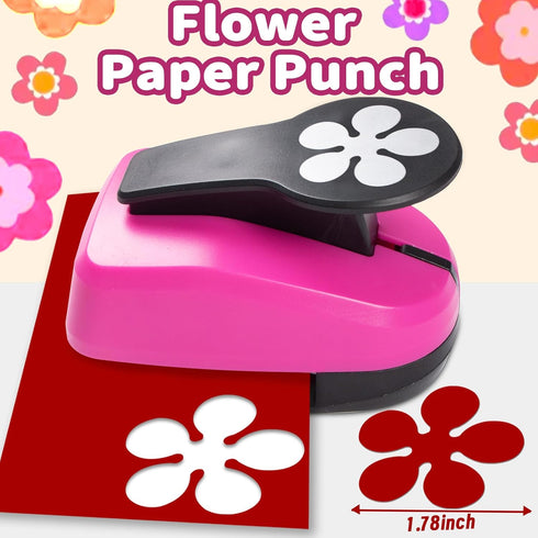 Paper Punch, Flower Hole Punch, 2 inch Flower Punch, Flower Lever Action Craft Punch, Flower Punches for Paper Crafts, Flower Paper Punch, Hole Pu...