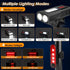 USB Rechargeable Bike Lights Set, 6 Modes Bicycle Front Headlight and Back Taillight, 3000LM Water Resistant Bicycle Lights Front and Rear for Nig...
