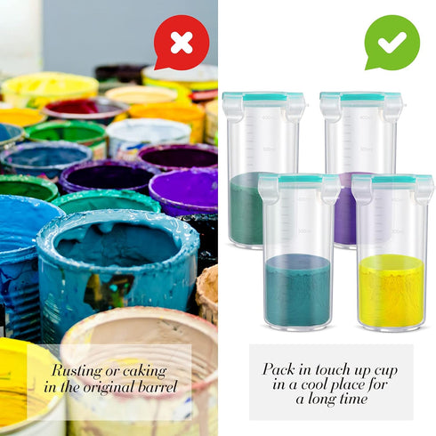 Touch up Paint Container Touch up Cups Paint Storage Cups with Lids Paint Storage Containers Airtight Paint Container with Stainless Steel Mixing ...