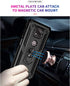 TJS Compatible with Motorola Moto G Power 2021 Case, with Tempered Glass Screen Protector, Metal Ring Kickstand Magnetic Support Drop Protective C...