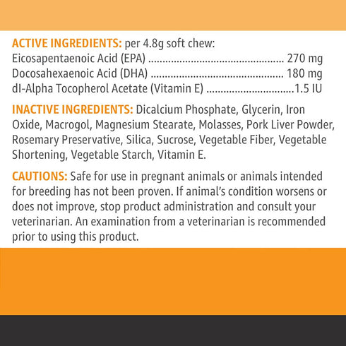 Omega 3 Fish Oil for Dogs - Allergy, Immune, & Skin Health Supplement - Dog Skin and Coat Chews with Vitamin E - Small/Medium Canines - 60 ct...