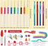 JUPEAN 70 Pcs Crochet Hooks Ergonomic Aluminum Crochet Hooks Crochet Accessories with Large-Eye Blunt Needles, Knitting Loop Rings, and Knitting S...