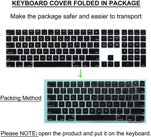 Silicone Keyboard Cover for Apple Magic Keyboard with Numeric Keypad MQ052LL/A (A1843) US Layout Ultra Thin Protector Skin (for Magic Keyboard (MQ...