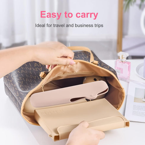 Travel Silicone Cosmetic bag with Cosmetic Face Brushes Holder?Easy Carry Cosmetic Bag for Women Makeup,Brushes and Beauty Tools (Khaki-3)...