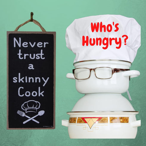 Popfizzy Never Trust a Skinny Cook Sign, Funny Kitchen Wall Decor, Skinny Chef Sign, Kitchen Signs Wall Decor, Cook Decoration for Kitchen, Skinny...