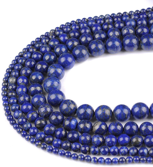 8MM Natural Lapis Lazuli Blue Gemstone Good Luck Stone Bulk for Jewelry Making DIY Gifts for Women (8mm, Lapis Lazuli)...