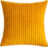 TangDepot, Set of 2 Soft Plush Velvet Big Striped Corduroy Solid Decorative Throw Pillow Covers, Euro Shams, European Pillow Covers - (24"x24" 2 P...