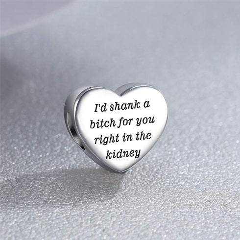 Heart Charm Fit for Pandora Charms Bracelet Inspirational Engraving Jewelry Personality Encouragement Gifts for Women...