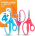 Fiskars 5" Pointed-Tip Scissors for Kids 4-7, For School or Crafting, 3 Pack: Blue, Floral, Pink...