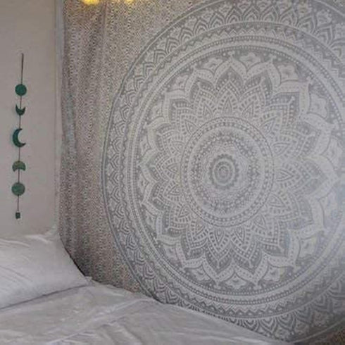 Popular Handicrafts Tapestry Wall Hanging Hippie Ombre Mandala Bohemian Hippy Metallic Shine Intricate Indian Tapestries Bedspread 54 x 82 Inches ...