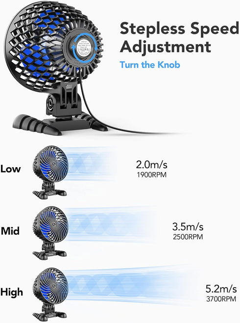 USB Desktop Small Fan, Stepless Speed Adjustment with Multiple Speed Levels, Portable Plug-in Personal Mini Fan,Quiet Powerful Airflow,Suitable fo...