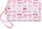 Pink Bow Makeup Bag,Cute Cosmetic Travel Bag for Women Preppy makeup pouch Cherry Strawberry Pattern,Preppy Gift for Teen Girls,Portable Handle PU...