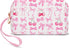 Pink Bow Makeup Bag,Cute Cosmetic Travel Bag for Women Preppy makeup pouch Cherry Strawberry Pattern,Preppy Gift for Teen Girls,Portable Handle PU...