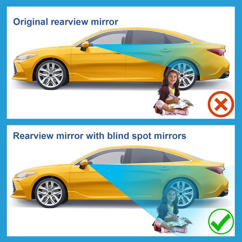 8Pcs Blind Spot Mirrors for Car 1.97’’ Round HD Convex Mirror Angle Adjustable HD Glass Round Side Rear View Convex 360° Wide Angle Side View Mirr...