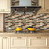 Livebor Brown and Gray Peel and Stick Backsplash Kitchen Wallpaper 11.8inch x 196.8inch Bathroom Wallpaper Kitchen Backsplash Waterproof Contact P...