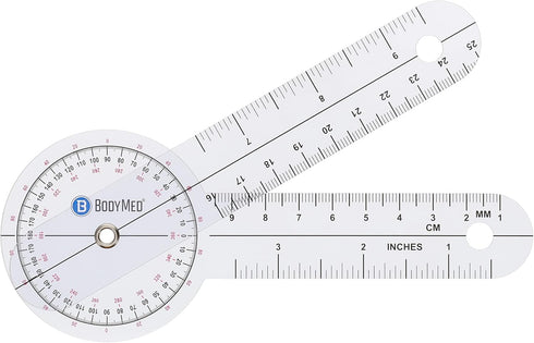 BodyMed 6 Inch Medical Spinal Goniometer Measurer – 360° ISOM Calibrated Scales – Physical Therapy Rehab & Recovery Essential Orthopedic Angle Pro...