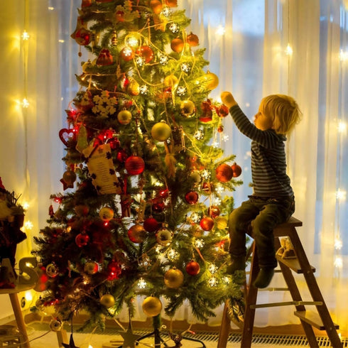 Christmas Snowflake String Lights, 20 FT 40 LED Warm White Battery Operated Fairy Lights with Remote Timer - Bedroom Room Indoor Xmas Tree Decorat...