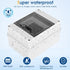 Waterproof Distribution Protection Box, ABS Plastic Breaker Electrical Box and Transparent Cover IP65, for Indoor Outdoor Wall Circuit Breaker (HT...