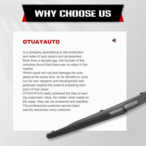 OTUAYAUTO Rear Wiper Blade Replacement for Jeep Wrangler 07-18, Back Windshield Wiper Blade 13 inch, OEM# 68002490AB...