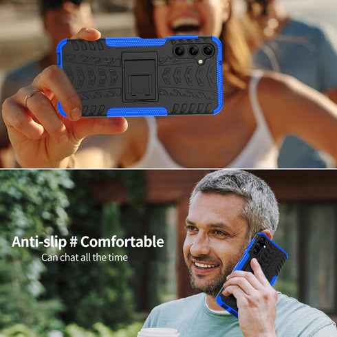 for Samsung Galaxy A14 5G Case with 2 Pack Screen Protector,Military Grade Shockproof, Heavy Duty Robust Bumper Cover with Kickstand for Galaxy A1...