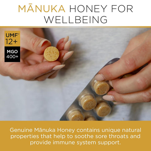 PURITI Premium Manuka Honey Lozenges High Potency - Sugar Free Drops | Genuine New Zealand Raw Manuka Honey Soothers for Coughs & Sore Throats | U...
