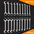 Mini Double Open End Wrench Set Metric and SAE 20 Pcs 4-11mm & 5/32" to 7/16" Mirror Chrome Finish Super Thin Open Ended Spanner Double Angle Head...