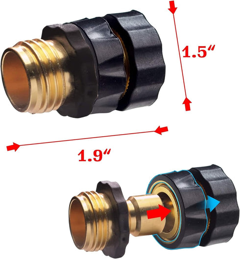 Xiny Tool 3/4 Inch Garden Hose Quick Connect, Quick Connect Garden Hose Fittings, Male and Female Water Quick Release Hose Connector (6 Pack)...