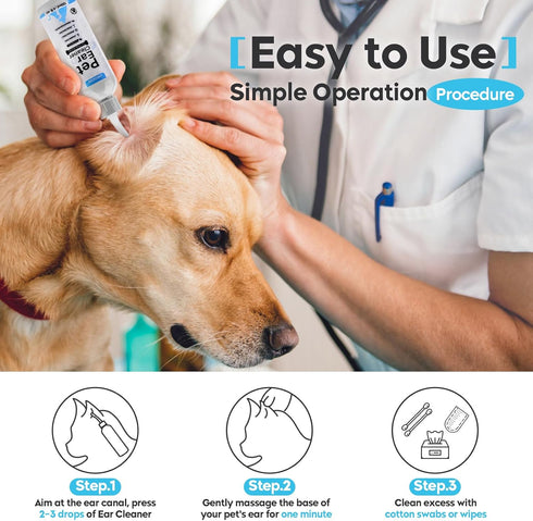 OBSEDE Dog Ear Cleaner - Dog Ear Cleaning Solution Naturally Reduce Dirt Wax Buildup Clear Cat Ear Drops Wash Gently Soothing Odor Control Easy to...