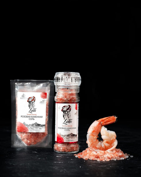 LUNN Pink Rock Salt | 4.24 Oz (120 Gm) | With Glass Grinder....