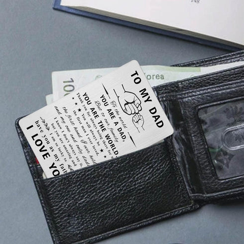 Father's Day Gifts To My Dad - Engraved Wallet Inserts Card for Dad - Father from Daughter Gift Ideas (to Our Family You're The World)...