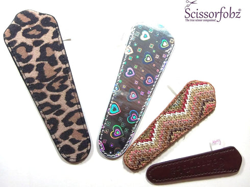 SCISSORFOBZ Designer Scissors Sheaths Protective Covers- 4 pcs Assorted Sizes Value Pack- Assorted Collection - #SAST09...