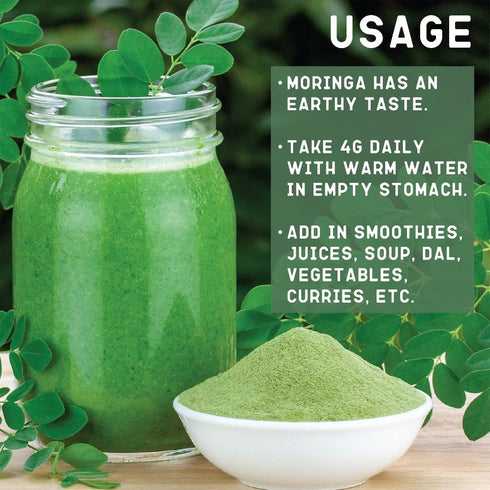 Premium Moringa Leaf Powder 8.81 Oz/250 Gm | Drumstick Leaf Powder | Natural Multi-Vitamin | Rich in Anti-Oxidant, Immunity Booster | Good for Hai...
