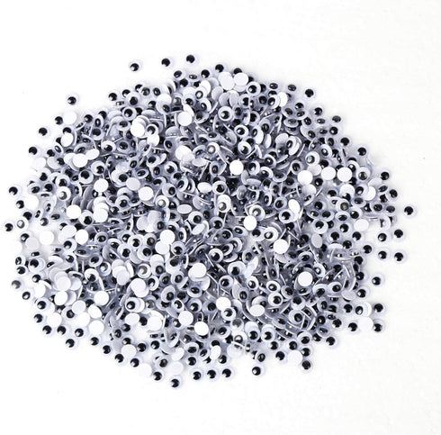 DECORA 1000pcs Round Plastic Black Googly Wiggle Eyes Self-Adhesive Wide Variety Assorted Sizes...