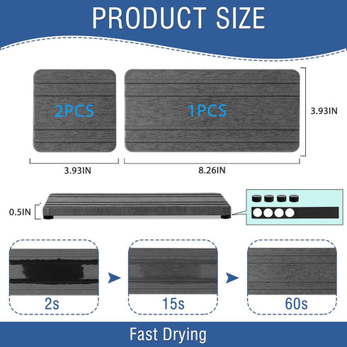 3PCS Water Absorbing Stone Tray, DryingNeat Diatomite Stone Sink Tray, Instant Dry Sink Coasters, Kitchen Sponge Hand Soap Holder, Countertop Fast...