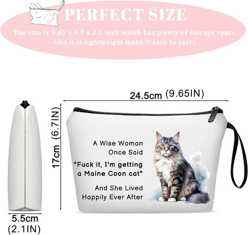 ivyanan Maine Coon Cat Lover Cosmetics Bag Gifts Premium Cute Animal Print Travel Makeup Bag - Stylish, Durable, and Spacious Skincare and Toiletr...