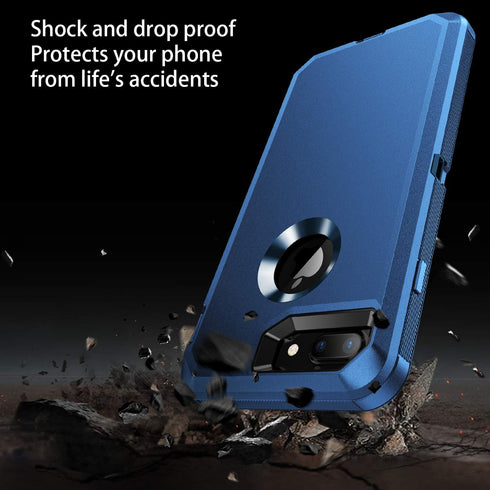 for iPhone 8 Plus,iPhone 7 Plus Case,Built-in Screen Protector, Shockproof 3-Layer Full Body Protection Rugged Heavy Duty High Impact Hard Cover C...