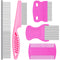 5 Pieces Dog Flea Comb Pets Grooming Comb Kit for Small Dogs Puppies Stainless Steel Teeth Dog Comb Tear Stain Remover Comb 2-in-1 Dog Combs with ...