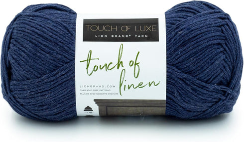 Lion Brand Yarn Touch of Linen Yarn, Indigo...