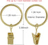 40 Pack Curtain Rings with Clips, Drapery Clips with Rings, Drapes Rings 1.26 in Interior Diameter, Fits up to 1 in Curtain Rod, Gold Color...