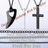 MAIBAOTA 8 Pcs Necklace for Men, Mens Necklaces Jewelry Set, Black and Silver Stainless Steel Necklace, Cross Pendant Necklace, 16-24 inches Chain...