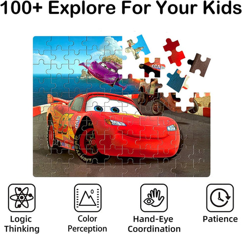 Generic NEILDEN Racing Car 100 Piece Puzzles Jigsaw Puzzle for Kids Ages 4-8 in a Portable Box for Children Learning Educational Puzzles...