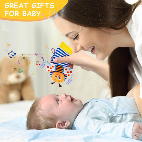 Baby Wrist Rattle Socks and Foot Finder Set Baby Rattles Toys for 0-12 Month, Infant Girl Boy Toys for Babies 3-6 Months, Newborn Hand & Foot Toys...