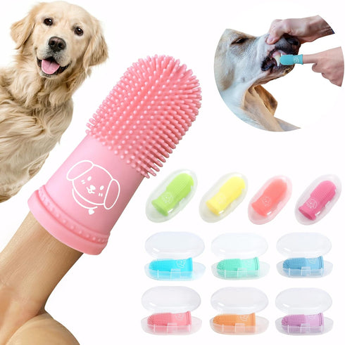 Dog Finger Toothbrush for Pet: 10pcs Puppy Teeth Brushing Kit - Doggie Dental Cleaning Fingertip Fingerbrush...