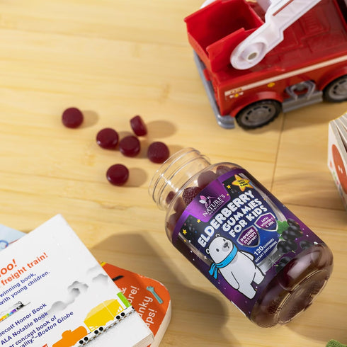 Children's Daily Immune Support Gummies with Real Elderberry + Vitamin C & Zinc to Support Kids Healthy Immune System, Natures Sambucus Elderberry...