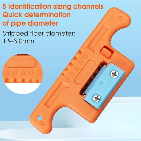 (2pcs) A-05 Orange Fiber Optic Stripper Tube Stripper Cable Ribbon Stripper 1.9-3.0mm with 1 spare blade Loose Buffer longitudinal Tube Stripper W...