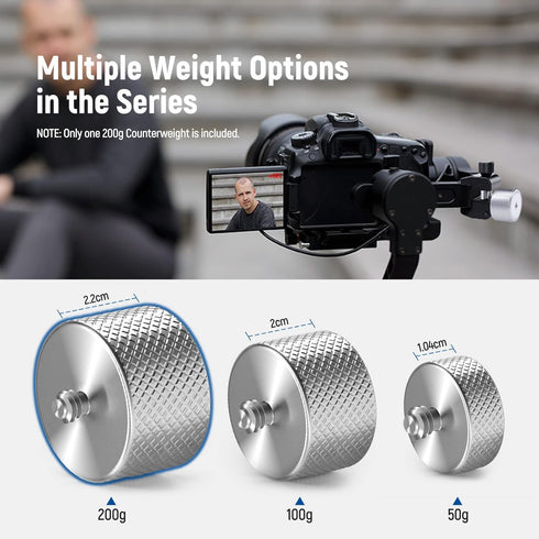 NEEWER Stackable 200g Gimbal Counterweight for Balancing Camera Long Lenses, Compatible with Tilta SmallRig Counter Weight Clamp DJI Ronin RS3 Pro...