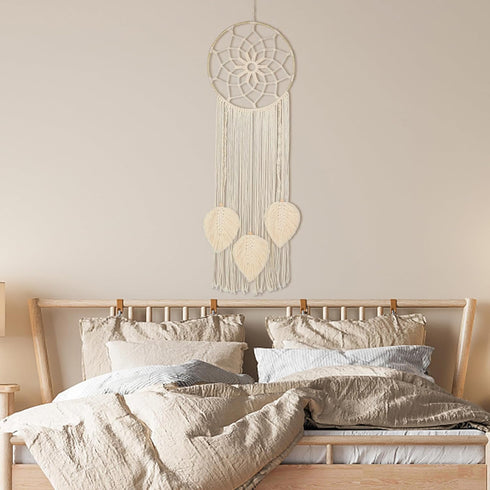 Nice Dream Macrame Dream Catchers for Bedroom Adult Wall Decor Large Boho Hanging with 3 Woven Feather Tassels Home Decoration Ornament Craft Gift...