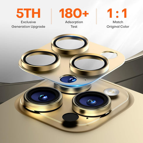 2 Pack Camera Lens Protector for iPhone 15 Pro Max/iPhone 15 Pro/iPhone 14 Pro Max/iPhone 14 Pro, Aluminum Alloy Sapphire Glass Camera Cover Scree...