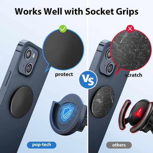 pop-tech Suction Cup Phone Mount for Socket User, Dashboard Car Phone Holder Cradle with 7.5 Inch Long Arm Gooseneck & Anti-Shake Stabilizer Compa...
