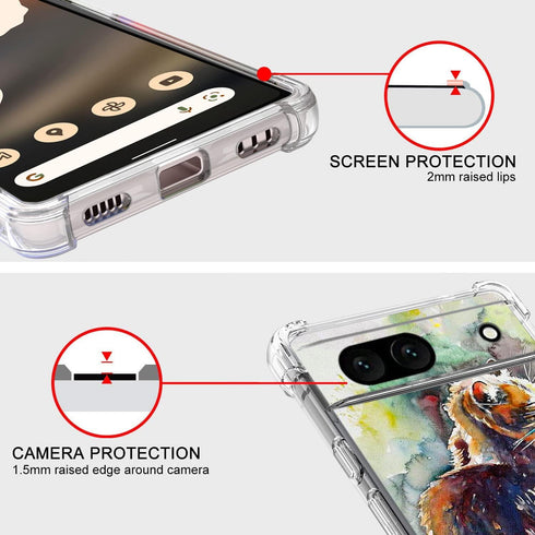 Case for Google Pixel 7a,Cute Cat Painting Drop Protection Shockproof Case TPU Full Body Protective Scratch-Resistant Cover for Google Pixel 7a...